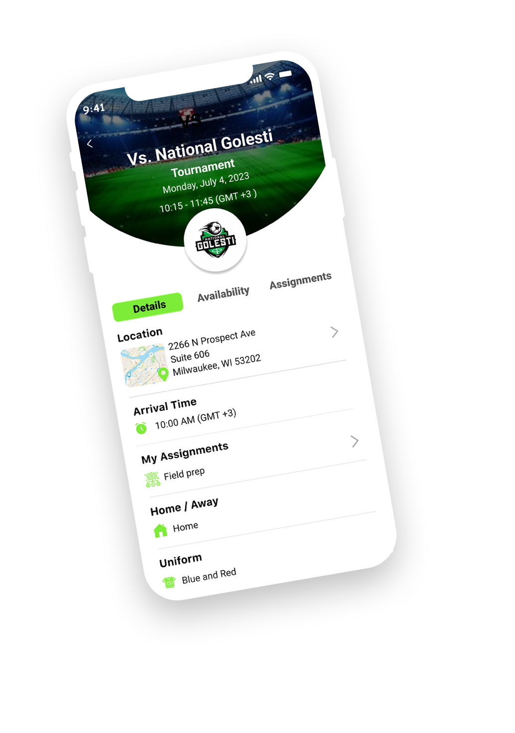 Club Management mobile app